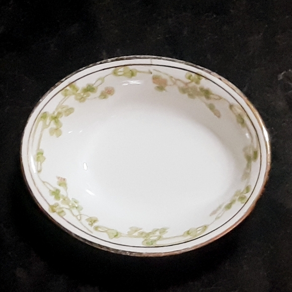 Antique 1912 Homer Laughlin Genesee Purple Flower Green Clover Oval Dish - Picture 10 of 10